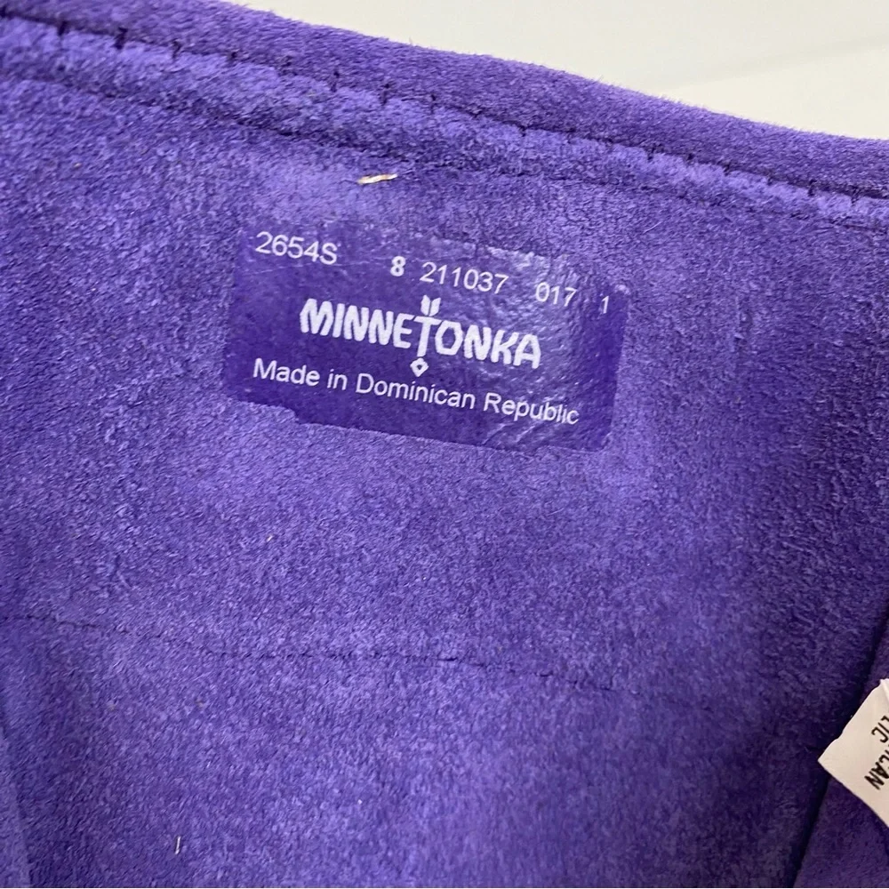 Minnetonka Purple Fringe Kids Moccasin Boots